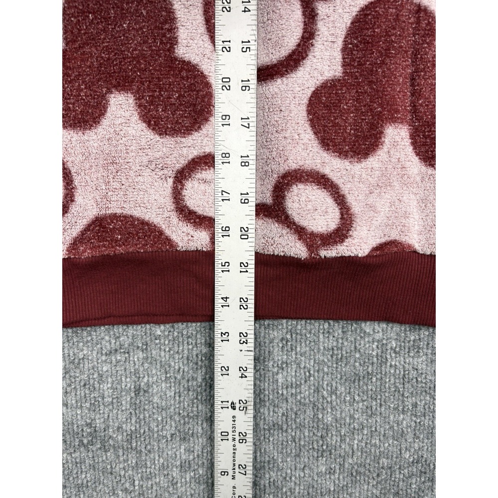 Disney Mickey Mouse Womens Small 2 Piece Fleece Pajama Lounge Set Burgundy - Picture 7 of 11